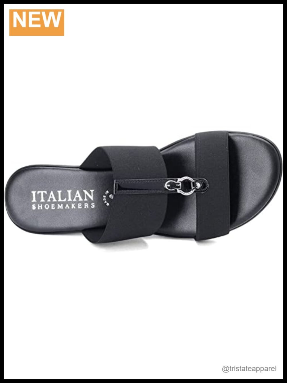 Italian Shoemakers Avery Wedge Sandal Slip On Rhinestone Padded - Picture 3 of 4